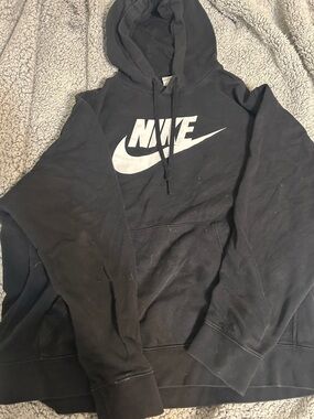 Nike Black Pullover Hoodie with White Swoosh
